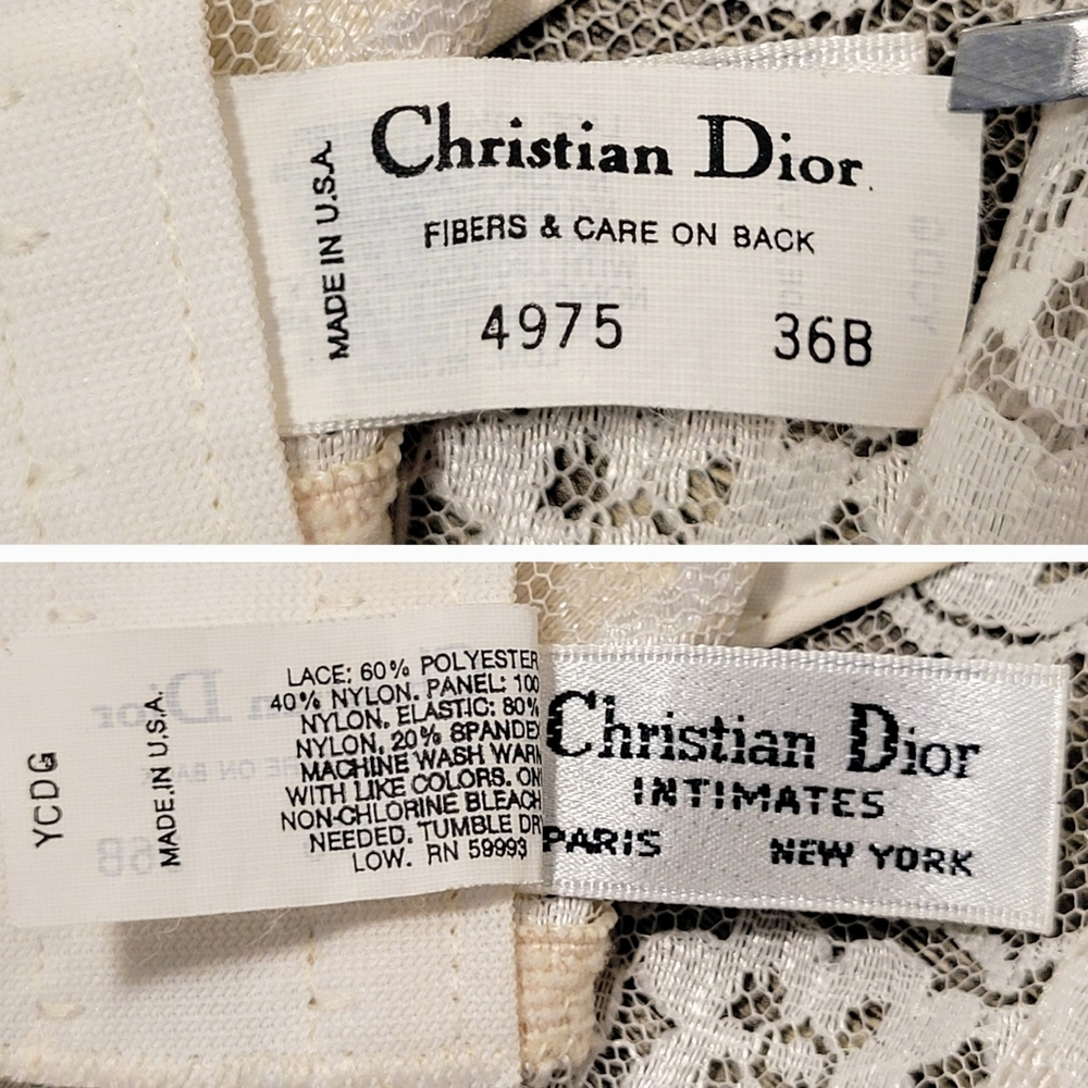 Christian Dior Intimates Lace Floral Corset Bustier Top Ivory 4975 - 36B - Picture 7 of 11